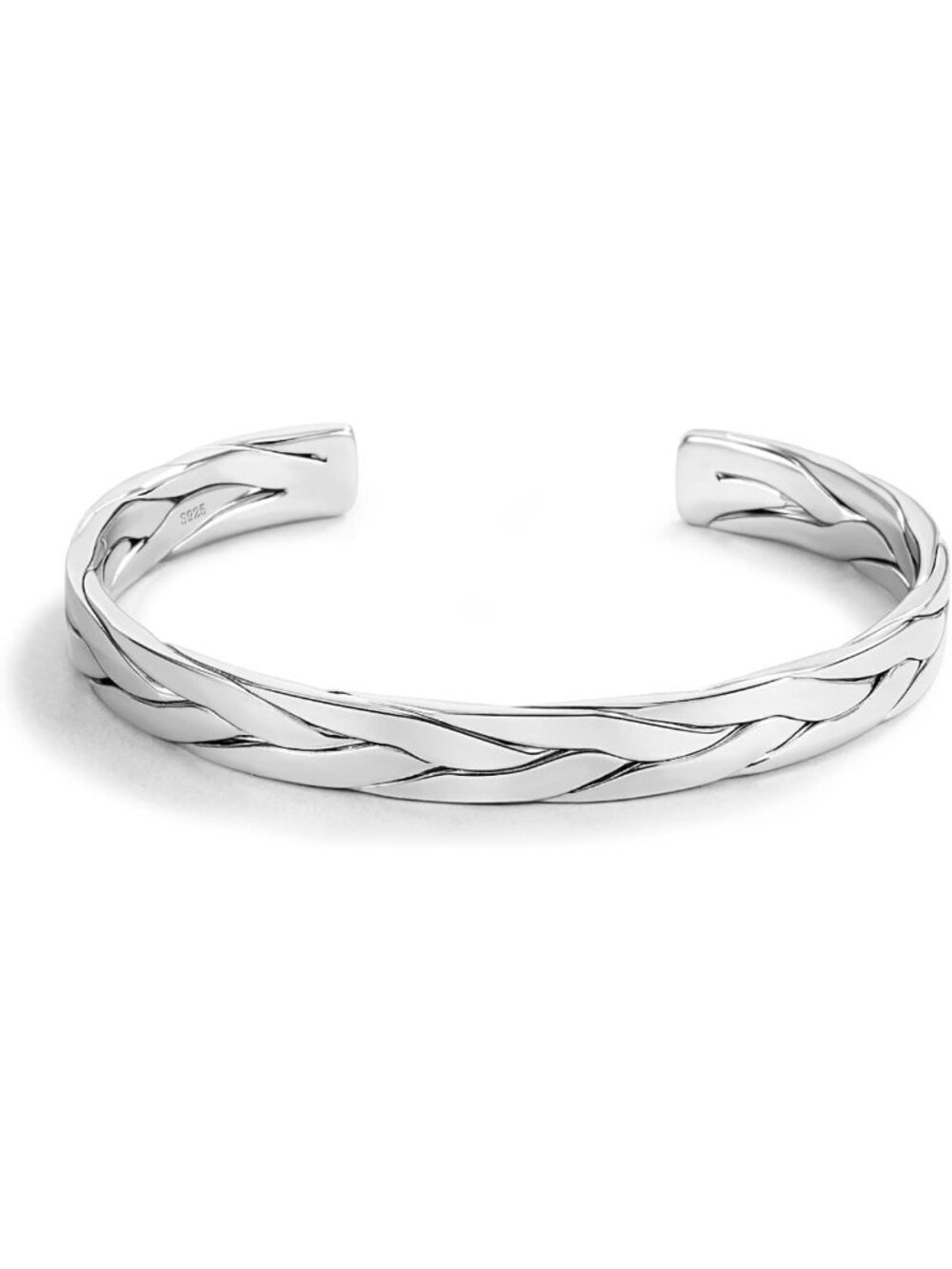 Stylish 925 Sterling Silver Adjustable Cuff Bracelet for Couples - Gift-Ready